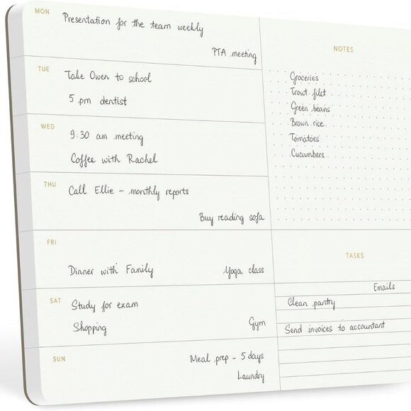 Elegant Weekly Planner Notepad, Undated, 11.22" x 7.87", 52 Sheets Whole Year, G - Picture 1 of 8